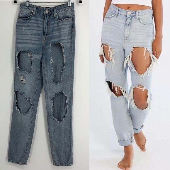 BDG Urban Outfitters Mom High-Rise Destroyed Jeans Size Womens 26 - Picture 1 of 10